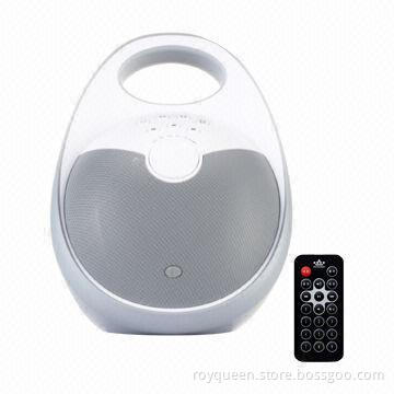 Speaker with Dual-voice Coil Driver, 3.5mm Aux-in and Microphone, 2,200mAh Li-battery